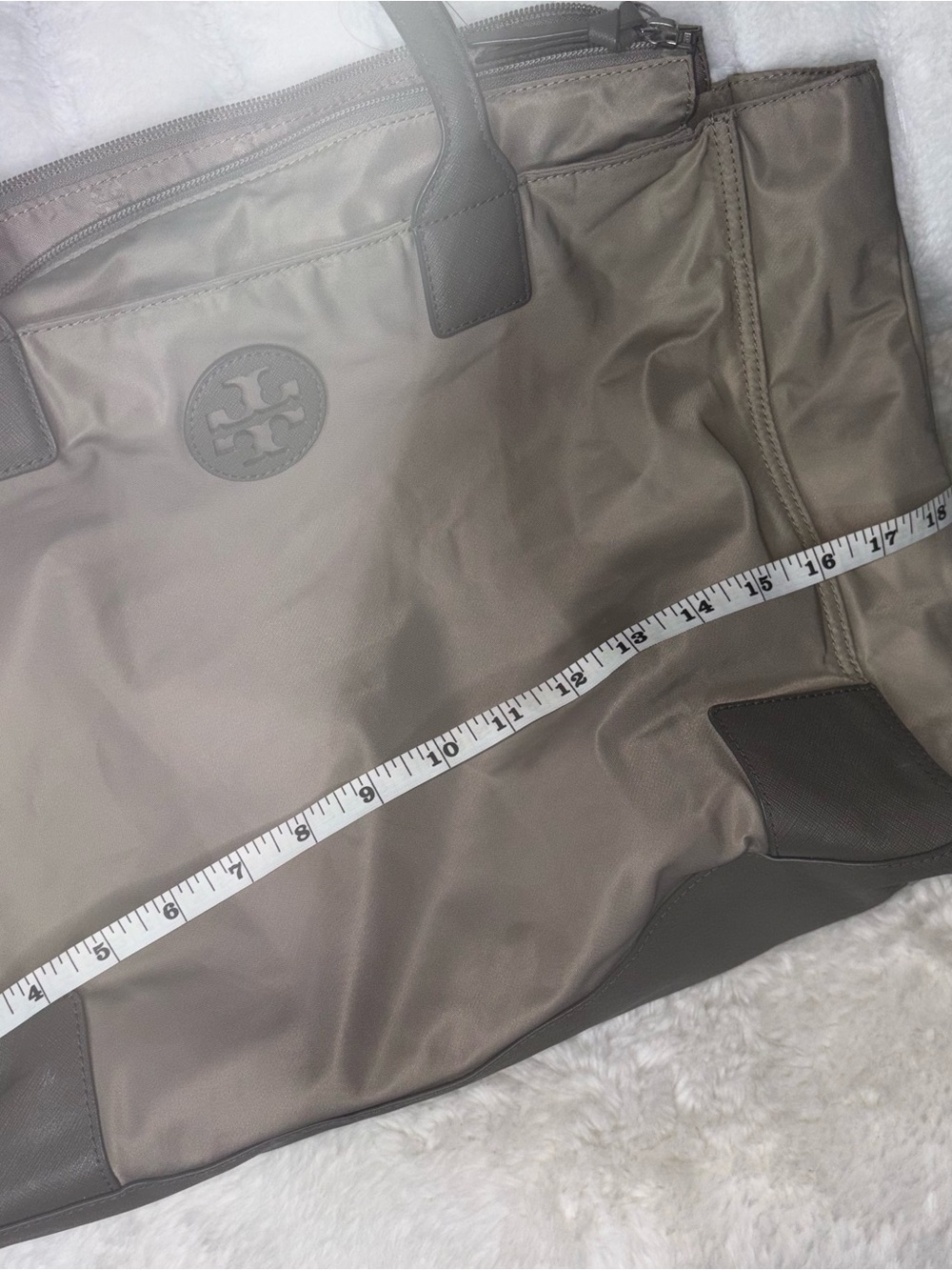 Tory Burch Nylon Tore Large Gray/Taupe color - Picture 9 of 9